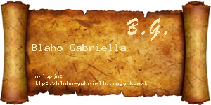 Blaho Gabriella névjegykártya